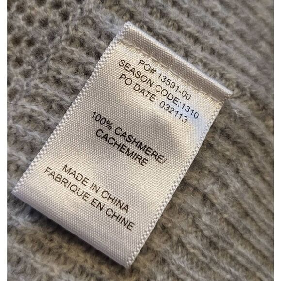 Splendid Cardigan Sweater Women's Large Grey Cashmere Drape Collar Open Stripe - Picture 4 of 5